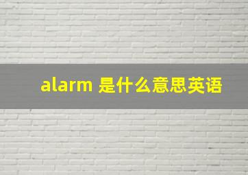 alarm 是什么意思英语